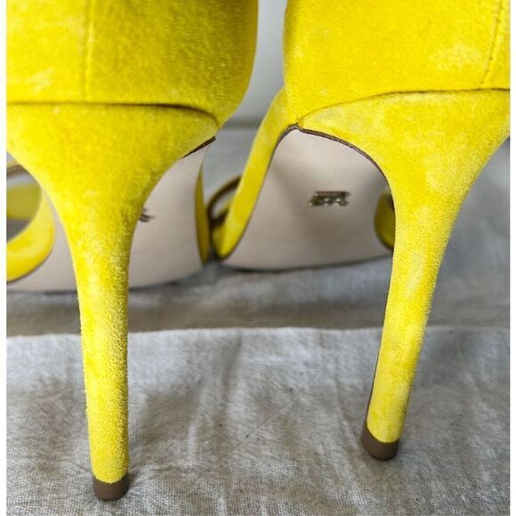 Banana Republic Suede Leather Yellow Heeled Sandals 7.5 - Picture 9 of 9